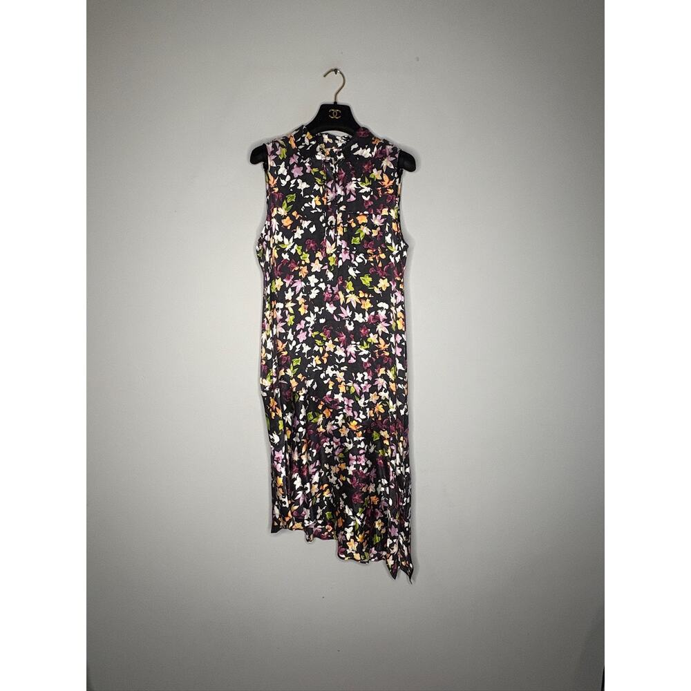 Equipment Eclipse Multi Floral Tira 100% Silk Sleeveless Shirt Shift Dress Sz M
